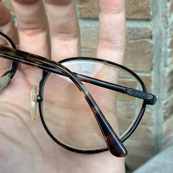 Vintage 90’S GUCCI GG1312 Eyeglasses Glasses Unisex Round Havana Brown Frame - Picture 15 of 16